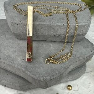 Gold Tone Bar Necklace Initial B‎ Pendant Charm Chain Dainty Layering